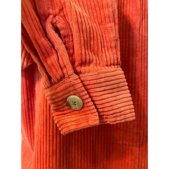 Chadwicks Womens Corduroy Shacket Shirt Jacket Long Sleeve Button Up Orange M - Picture 5 of 8
